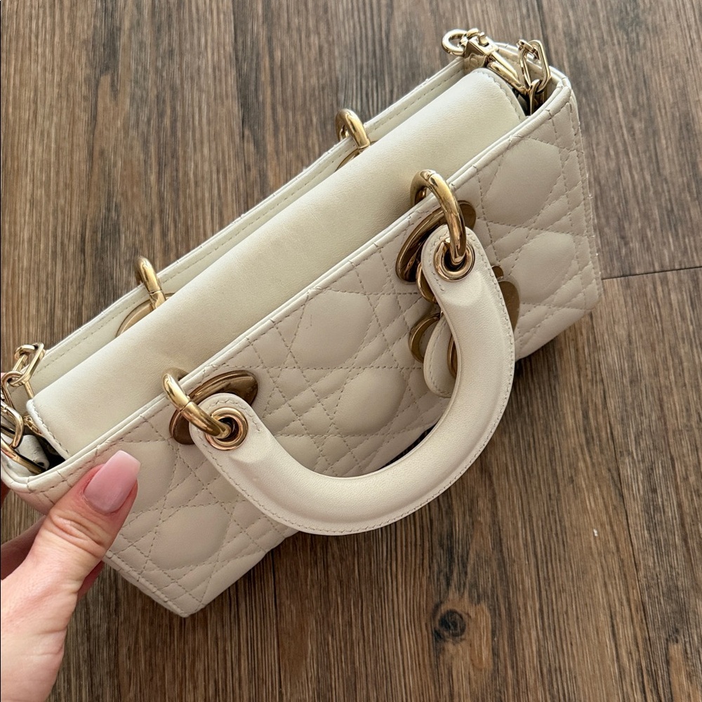 Dior Cream Quilted Mini Bag with Gold Accents - Picture 2 of 2